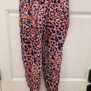 JoyLab Leopard Print Pants - Orange and Purple